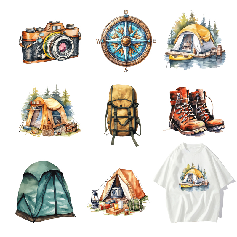 Worbla Thermoplastic - Watercolor outdoor camping camera backpack compass