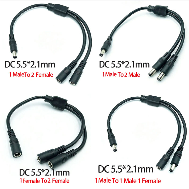 1PC DC 5.5mm*2.1mm 1 To 2 Conn - Led El Wire incelemesi ve fiyatı