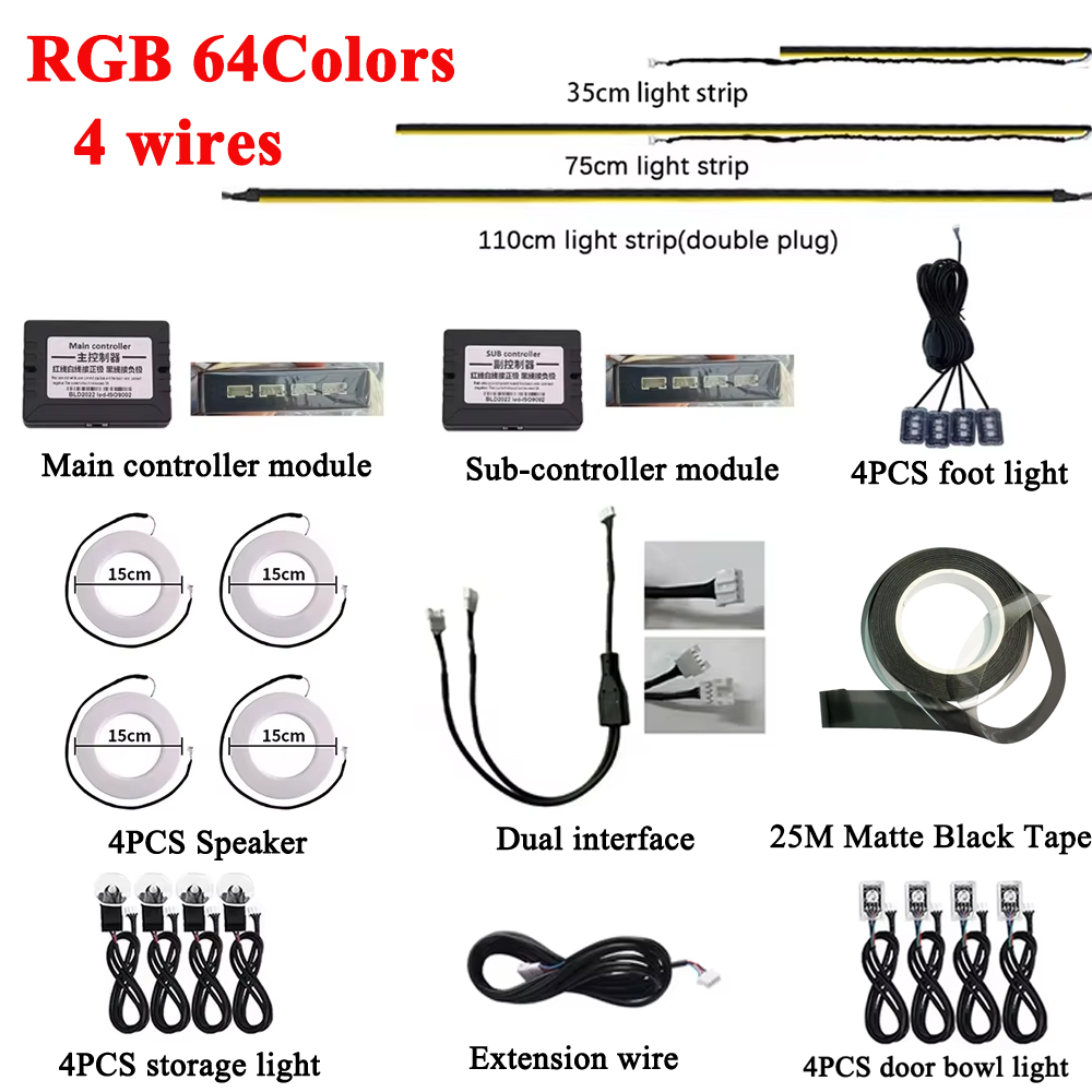 RGB 64 Colors LED Car Ambient  - Led El Wire incelemesi ve fiyatı