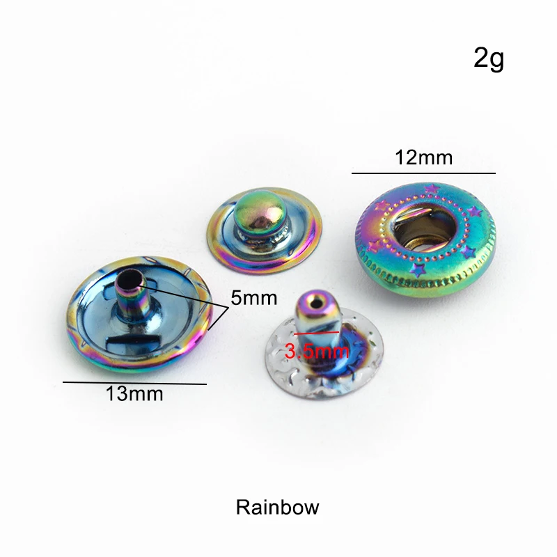 20-100 Sets Rainbow 12mm 10 Co - Snap Fastener Set incelemesi ve fiyatı