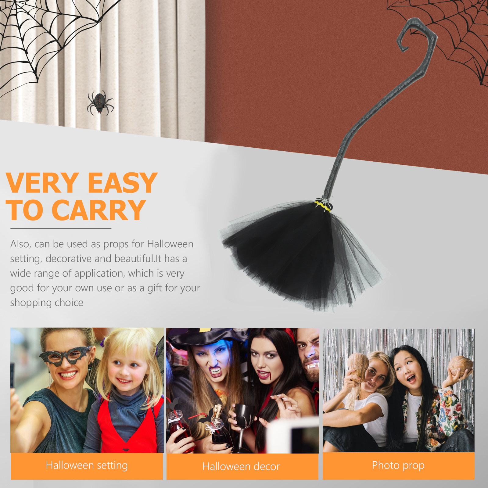 Halloween Witch Broom Plastic  - Detachable Cosplay Prop incelemesi ve fiyatı