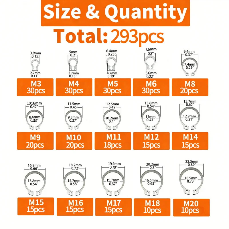 293Pcs M3-M20 304 Stainless St - Snap Fastener Set incelemesi ve fiyatı