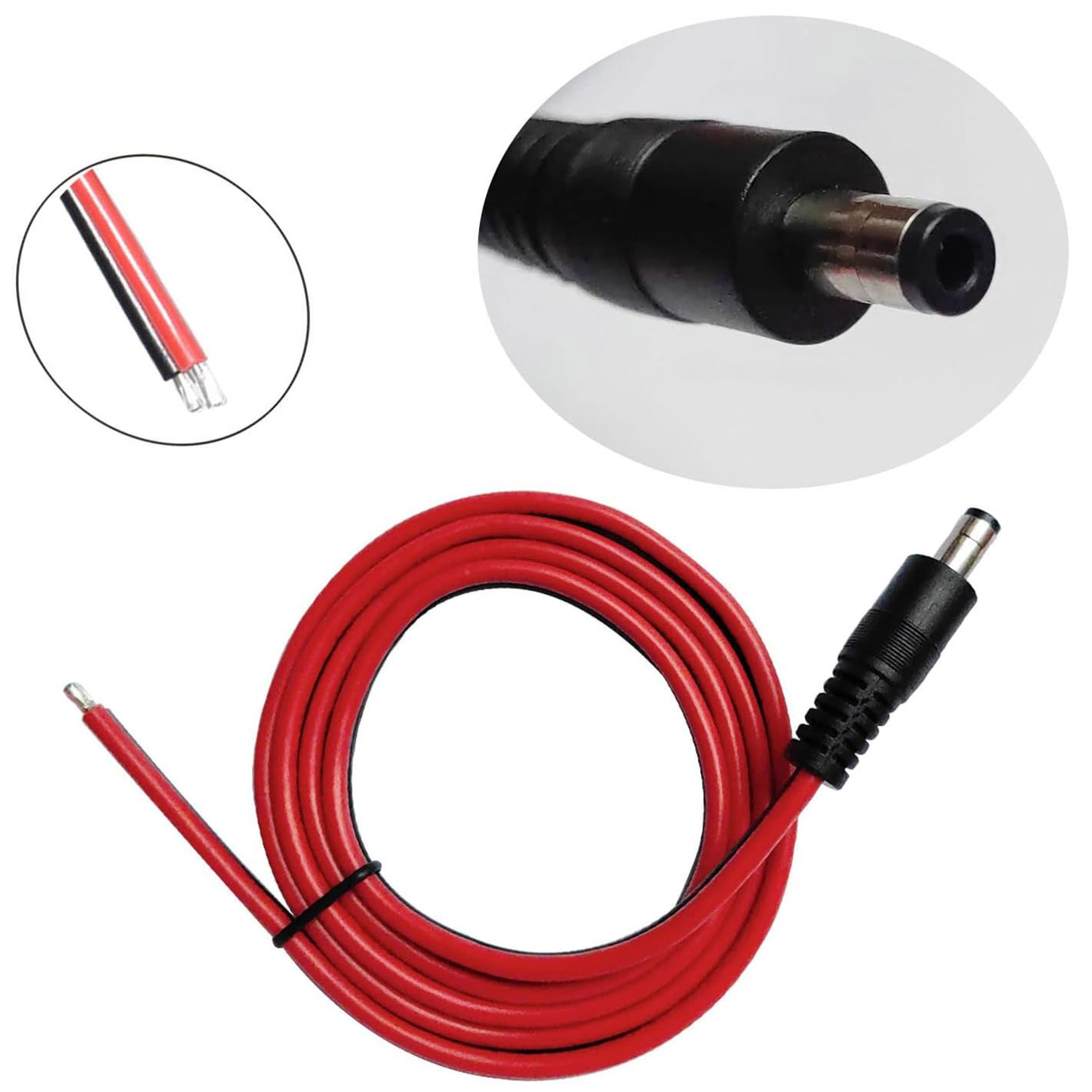1pcs 14AWG DC Power Supply 5.5 - Led El Wire incelemesi ve fiyatı