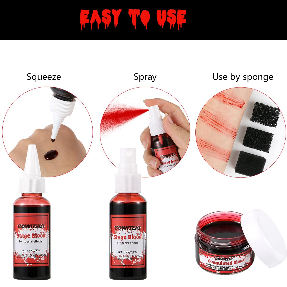 Bowitzki Fake Blood 3PCS Stage - Body Paint Sfx incelemesi ve fiyatı