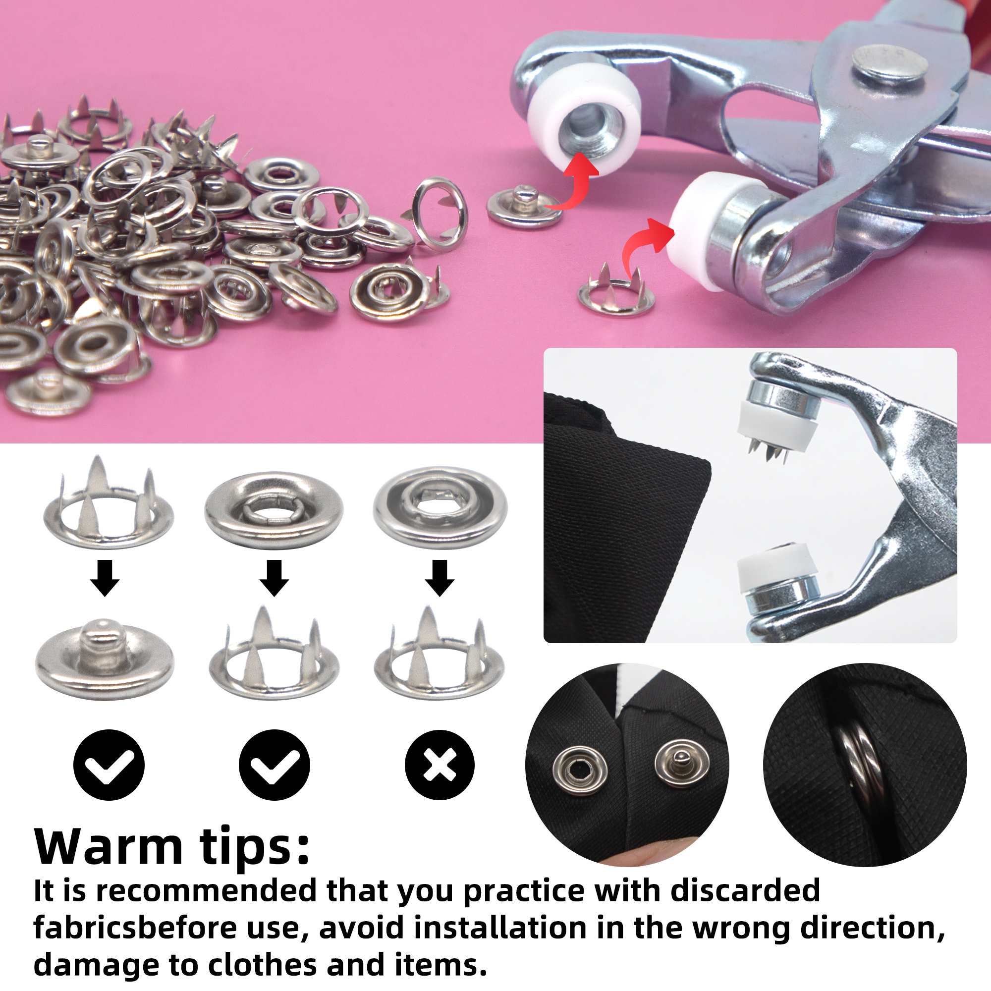 50 Sets Snap Fasteners Kit Too - Snap Fastener Set incelemesi ve fiyatı