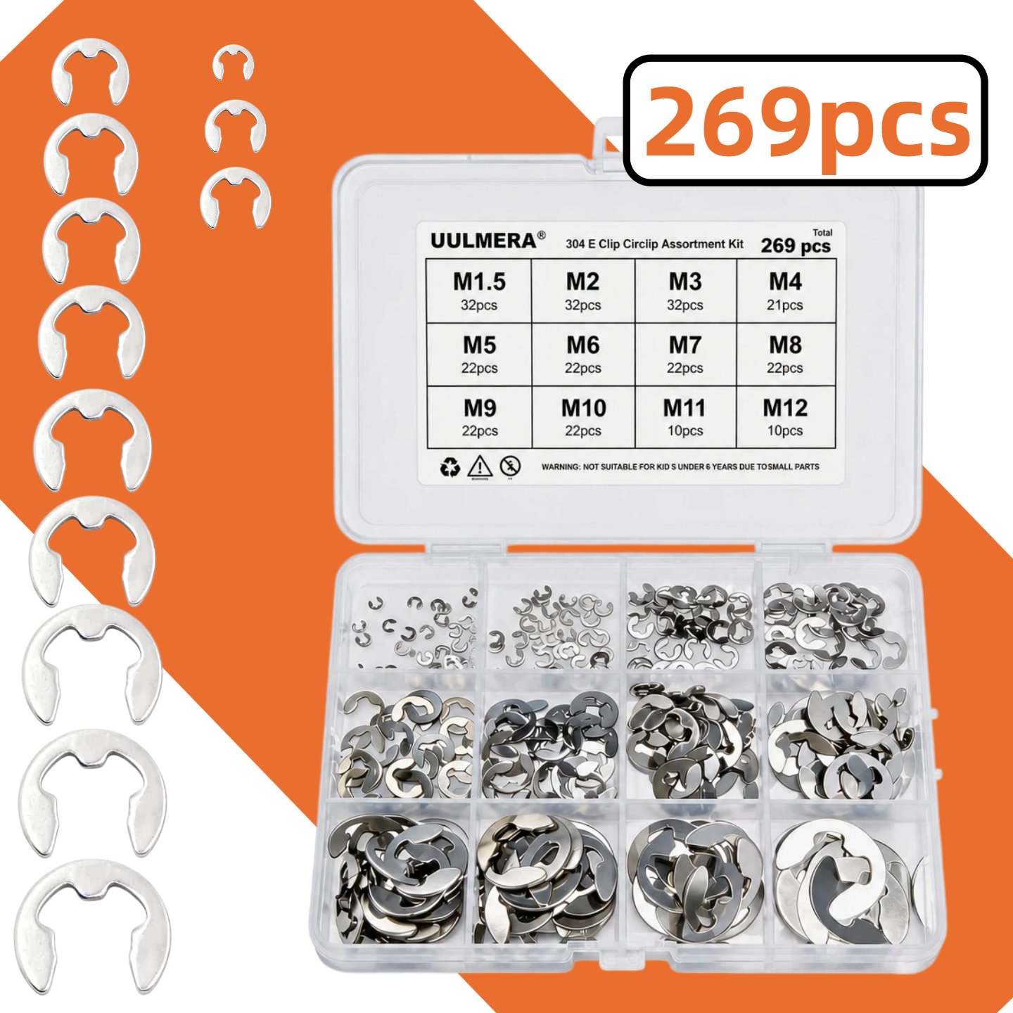 E-Clip Snap Ring Set 269/209/4 - Snap Fastener Set incelemesi ve fiyatı