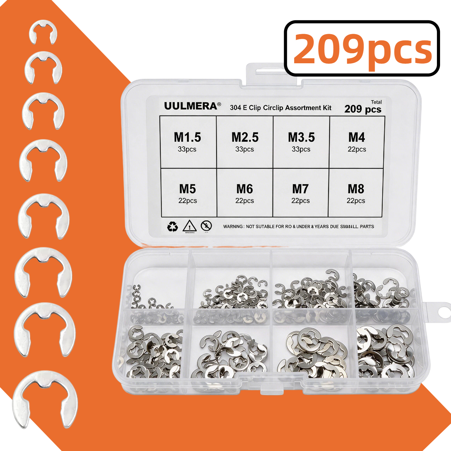 E-Clip Snap Ring Set 269/209/4 - Snap Fastener Set incelemesi ve fiyatı