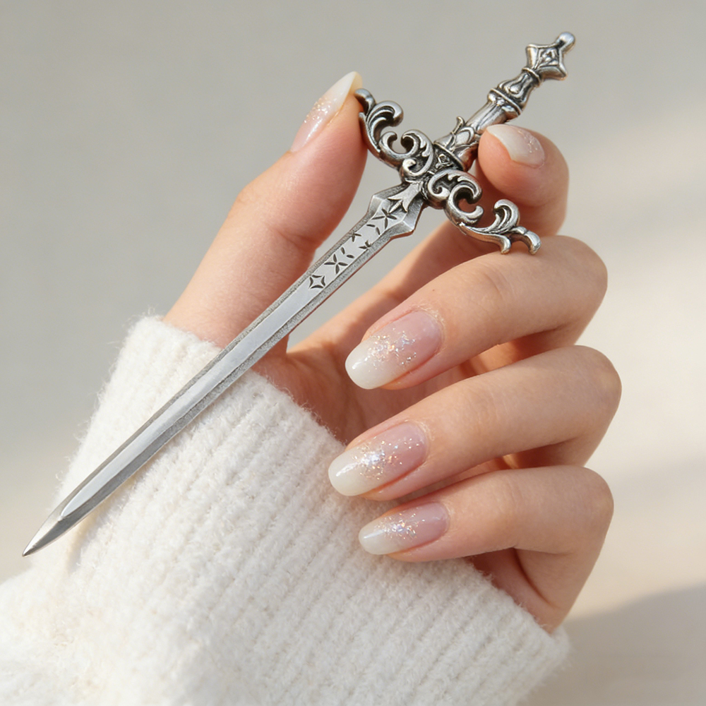 1pc Silver-Tone Sword Hair Sti - Cosplay Prop Dagger incelemesi ve fiyatı