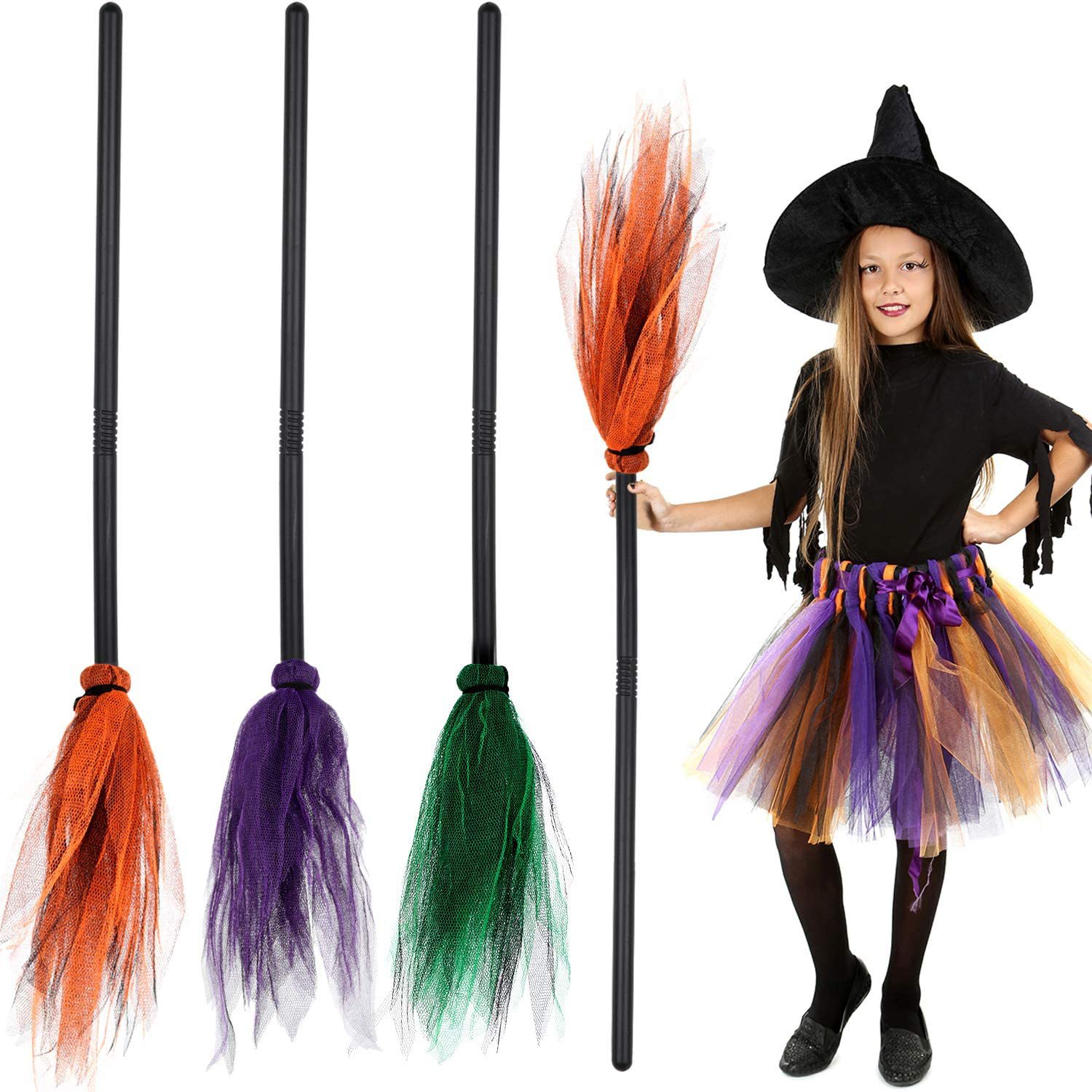 Halloween LED Witch Broom, Det - Detachable Cosplay Prop incelemesi ve fiyatı