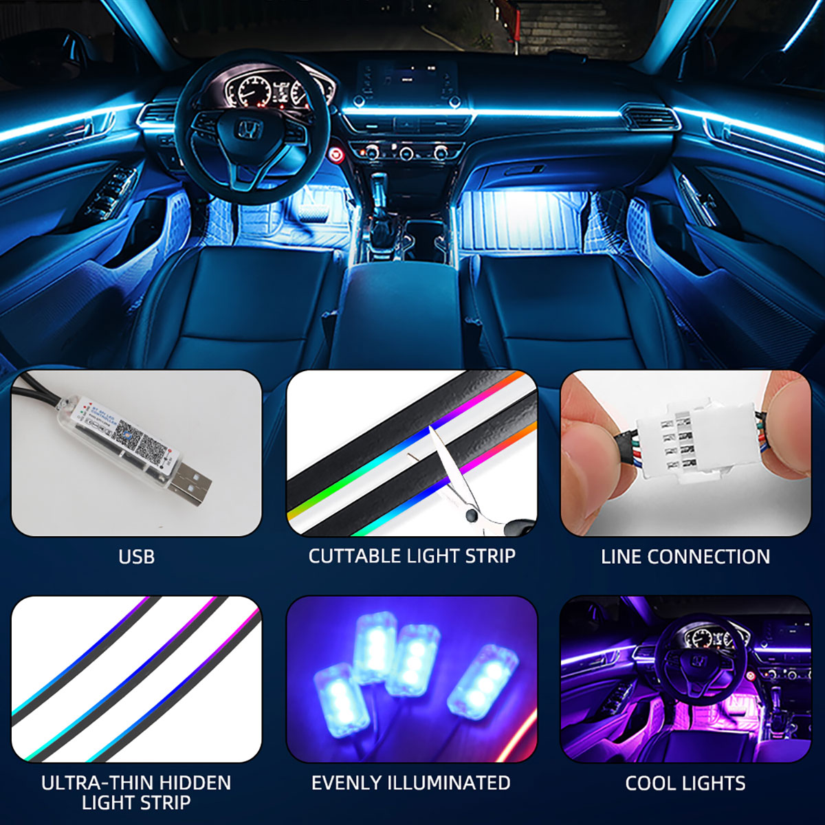 KEVANLY Car Ambient Lights 10  - Led El Wire incelemesi ve fiyatı